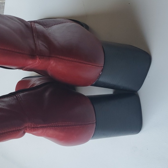 Made in Brazil women's red leather ankle boots - Picture 5 of 7